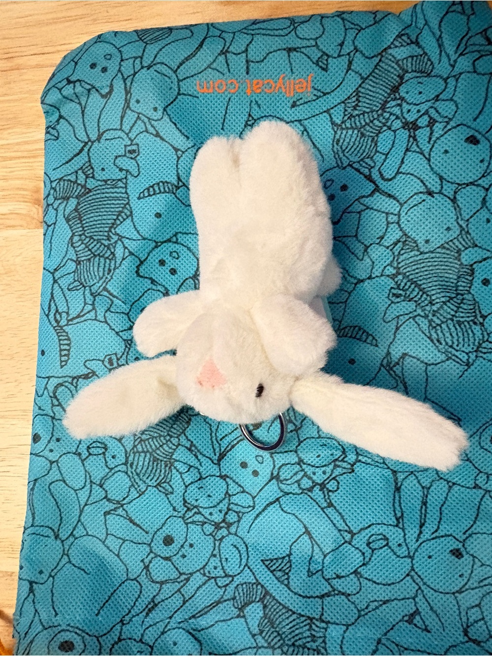 Jellycat White Plush Bunny Keyring
